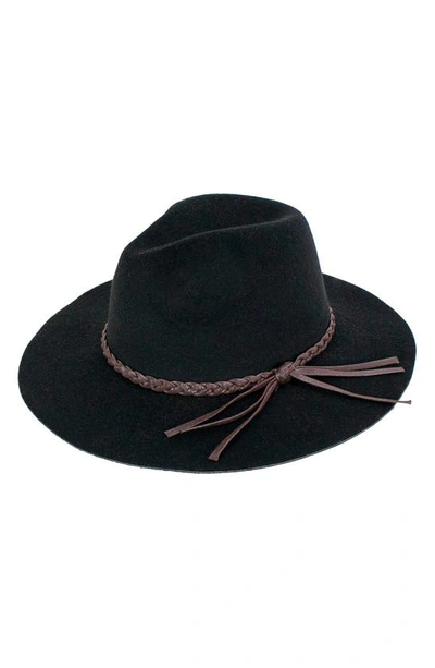 Peter Grimm Devin Braid Band Felt Panama Hat In Black