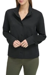Andrew Marc Sport Stand Collar Ponte Jacket In Black