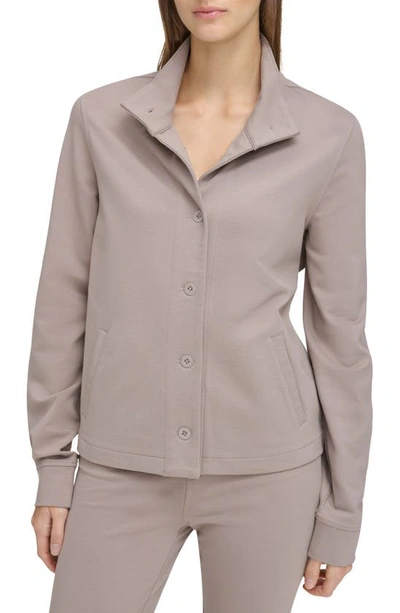 Andrew Marc Sport Stand Collar Ponte Jacket In Taupe