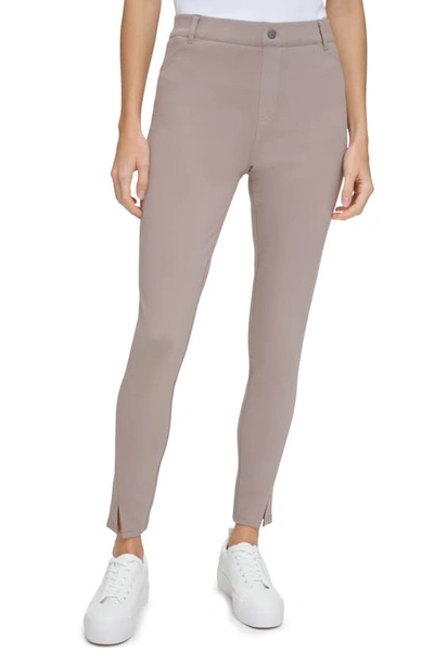 Andrew Marc Sport High Waist Ponte Pants In Taupe