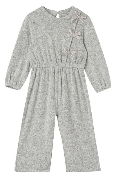 Habitual Babies'  Girl Wrap & Tie Front Jumpsuit In Grey Heather