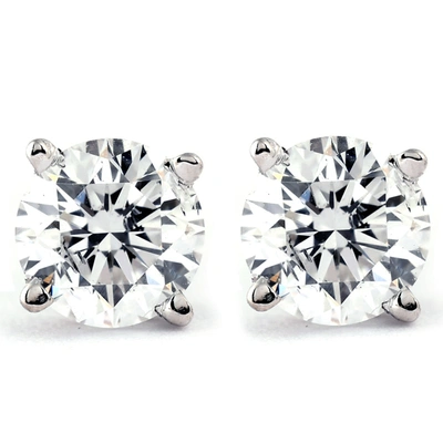 Pompeii3 Tiny 1/4ct Round Diamond Small Stud Earrings In 14k White Or Yellow Gold Classic Setting