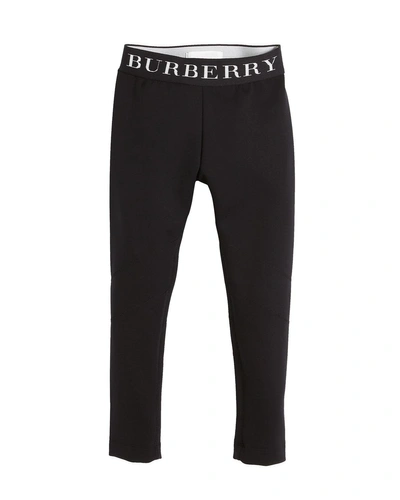 Burberry Charlene Logo-waistband Leggings In Black