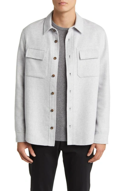 Ted Baker Dalch Wool Blend Overshirt In Light Grey
