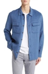 Ted Baker Dalch Wool Blend Overshirt In Mid-blue