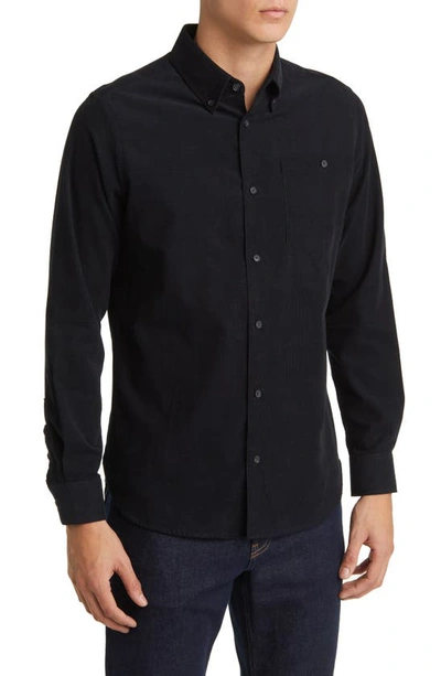 Ted Baker Lecco Slim Fit Corduroy Button-down Shirt In Black