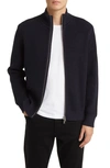 Theory Gary Front Zip Cardigan In Baltic Force Grey