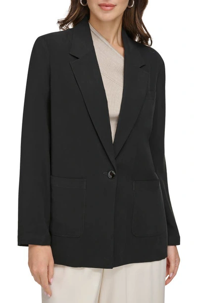 Dkny One-button Jacket In Black