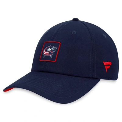 Fanatics Branded  Navy Columbus Blue Jackets Authentic Pro Rink Adjustable Hat