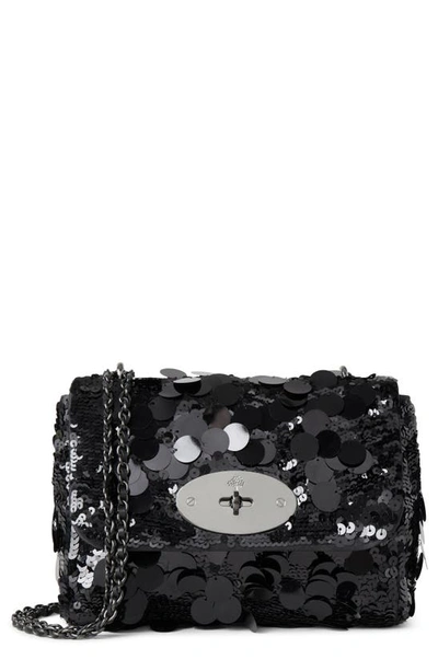 Mulberry Lily Sequin Crossbody Bag In Black