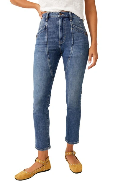 Free People Beacon Crop Skinny Jeans In Wilder Blue