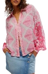 Free People Virgo Bay Button Shirt In Pink