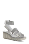 Fly London Bech Platform Wedge Sandal In Pearl Cool