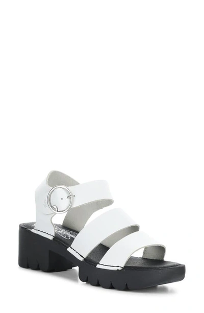Fly London Egly Piatform Sandal In Off White Bridle