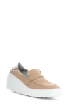 Fly London Duli Platform Wedge Loafer In Nude Pink/ Silver