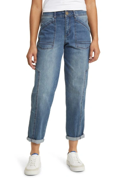 Wit & Wisdom 'ab'solution Paneled High Waist Ankle Straight Leg Jeans In Blue