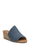 Lucky Brand Malenka Wedge Slide Sandal In Light Blue Leather