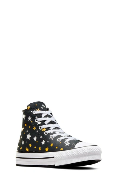 Converse Kids' Chuck Taylor® All Star® High Top Platform Trainer In Black/ Silver/ Gold