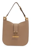 Tom Ford Small Tara Leather Top Handle Bag In 1g006 Silk Taupe