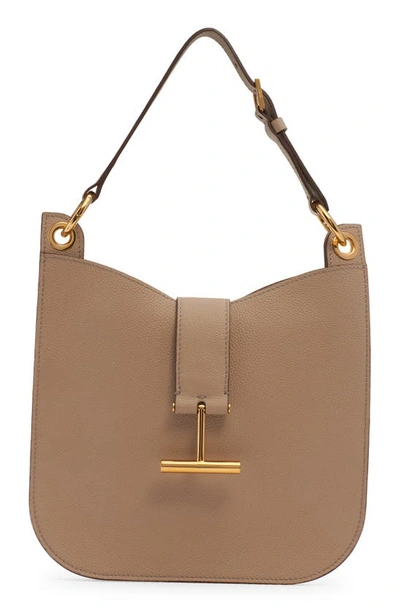 Tom Ford Small Tara Leather Top Handle Bag In 1g006 Silk Taupe