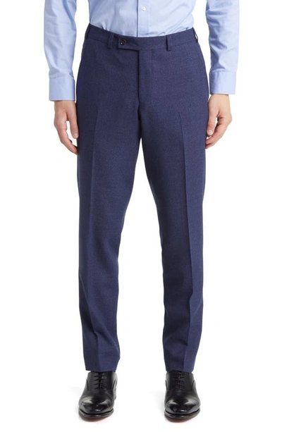 Ted Baker Jerome Flat Front Wool Dress Pants In Blue