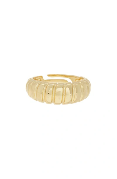 Argento Vivo Sterling Silver Croissant Ring In Gold