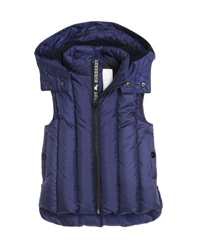 Burberry Armala Quilted Puffer Vest W/ Removable Hood In Blue