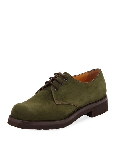Gravati Lace-up Suede Oxford In Green