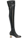Alexander Mcqueen Stretch-leather Over-the-knee Boots In Black