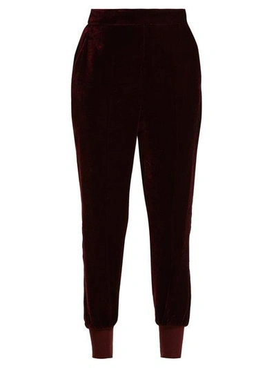 Stella Mccartney Julia Velvet Track Pants In Red