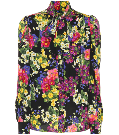 Dolce & Gabbana Floral-printed Silk Blouse In Multicoloured
