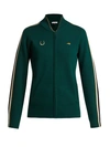 Bella Freud Race Track Zip-up Track Jacket With Side Stripes In Dark Green