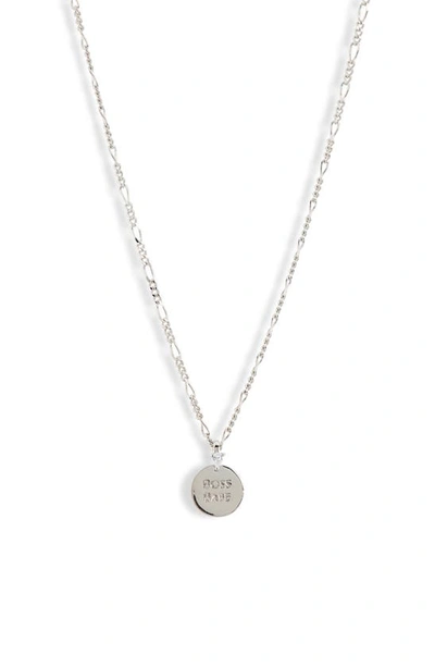 Ajoa Boss Babe Pendant Necklace In Rhodium