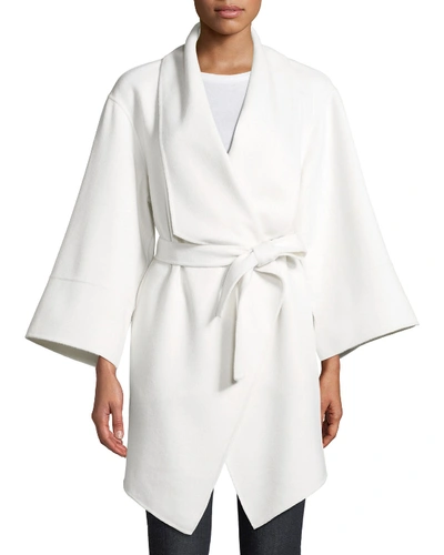 Neiman Marcus Luxury Double-faced Cashmere Wrap Coat