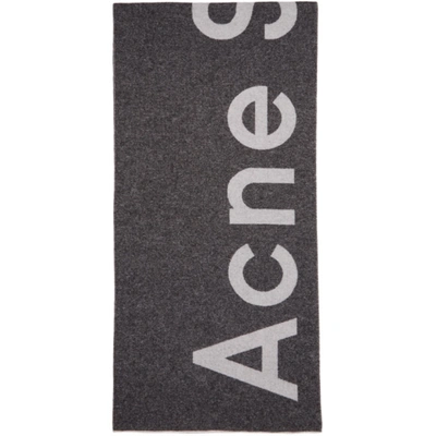 Acne Studios Toronty Logo Wool-blend Scarf In Black