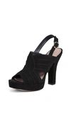 Diane Von Furstenberg Tabby Suede Platform Sandals In Black