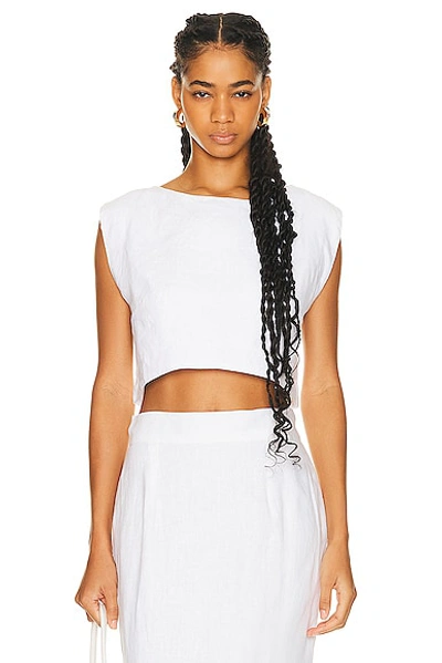 Posse Martina Crop Top In White