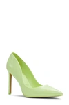 Aldo Lala Pointed Toe Pump In Light Green Patent