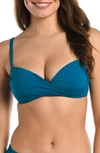 La Blanca Island Goddess Wrap Bikini Top In Ocean