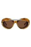 Loewe Double Frame 47mm Small Cat Eye Sunglasses In Blonde Havana / Gradient Brown