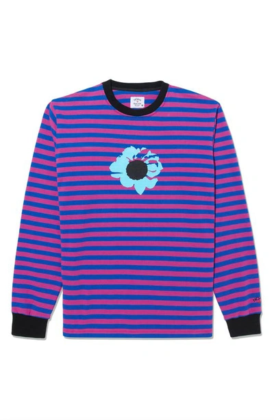 Noah X The Cure Stripe Cotton Graphic T-shirt In Pink/ Blue