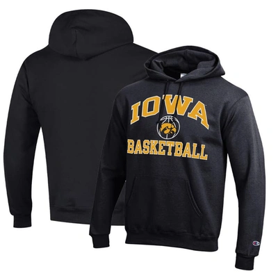 Champion Black Iowa Hawkeyes Basketball Icon Powerblend Pullover Hoodie