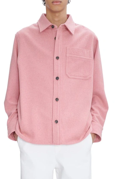 Apc Basile Wool Blend Button-up Shirt Jacket In Pink