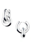 Lie Studio The Esther Huggie Hoop Earrings In Silver Plating