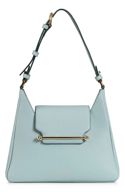 Strathberry Multrees Leather Hobo In Duck Egg Blue