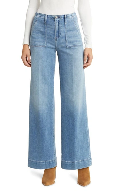 Le Jean High Waist Utility Wide Leg Jeans In Salt Blue