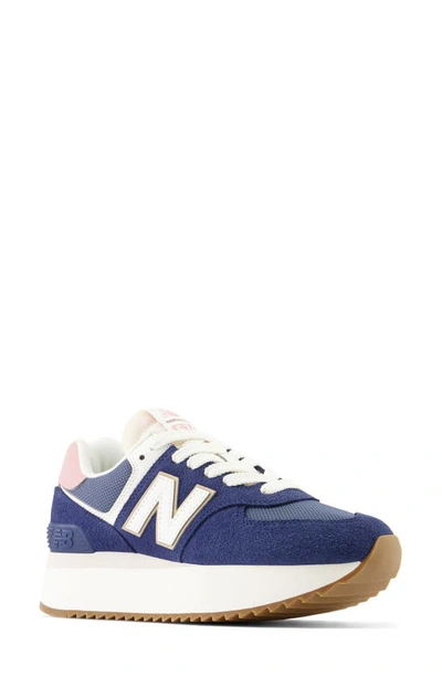New Balance 574 Sneaker In Blue/pink/white