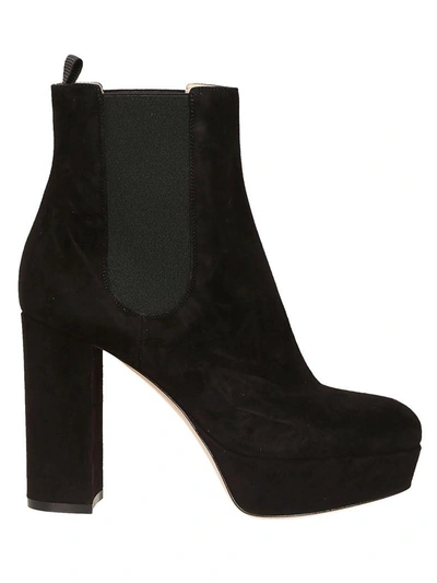 Gianvito Rossi High Block Ankle Boots In Nero
