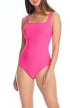 Bleu By Rod Beattie Walk The Line Floating Underwire One-piece Swimsuit In Pink Bling