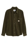 Carhartt Flint Corduroy Button-up Shirt In Plant